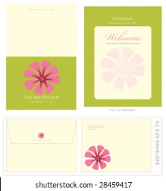 Special Event Templates (includes A2 invite with crop marks & bleeds, A2 envelope setup and 8.5x5.5 program)