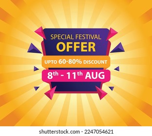 Special festival offers discount sale unit