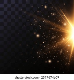 
Special flash explosion effect with rays of light and magic sparks. Vector illustration