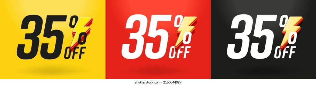 Special flash sale with 35 percent off. Sticker, banner, label or badge design template vector illustration