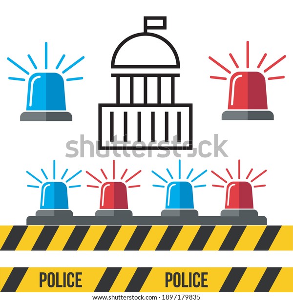 Special Flashers of Emergency and Police
Fire Ambulance. Light emergency icon flat
vector