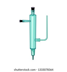 Special flask for mixing liquids. Narrow flask tube with several holes. Can be used for topics like chemistry, research, science