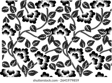 Special flower motif for Batik motif. Dyeing technique with wax barrier applied to the fabric then colored, a typical technique from Indonesia.