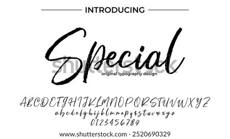 Special Font Stylish brush painted an uppercase vector letters, alphabet, typeface