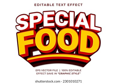 Special food 3D editable text effect template