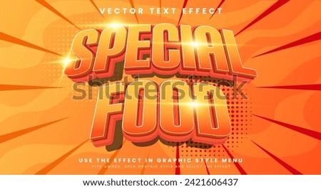 Special Food 3d editable text effect Template suitable for fast food product