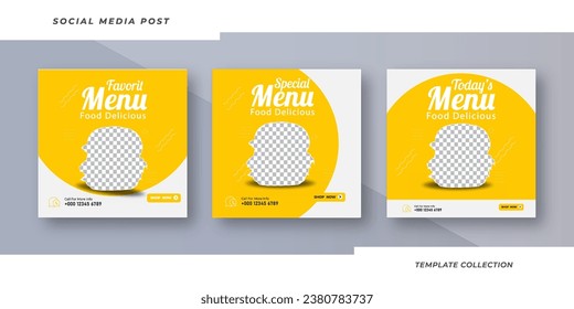 Special food burger social media post template for food menu promotion banner frame