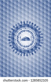 special food icon inside blue polygonal badge.