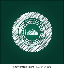 special food icon inside chalk emblem