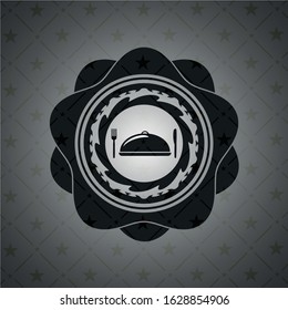 special food icon inside dark badge or emblem