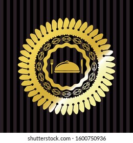 special food icon inside gold shiny emblem