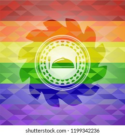 special food icon inside lgbt colors emblem 