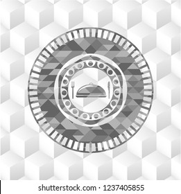 special food icon inside realistic grey emblem with cube white background