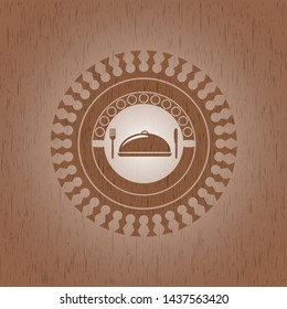 special food icon inside wooden signboards