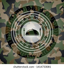 special food icon on camo texture