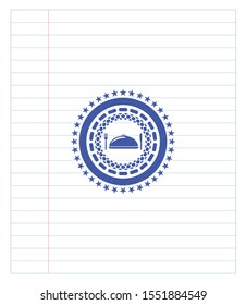special food icon pen draw. Blue ink. Vector Illustration. Detailed.