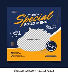 Special food menu promotion social media post banner square template