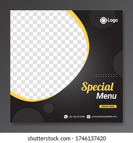 Special Food Menu Social Media Post Template. Good for Food Marketing on Social Media