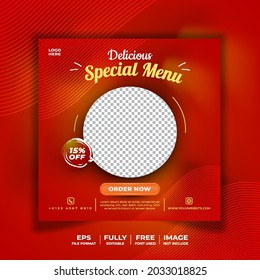 Special food menu social media template