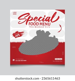 Special food menu social media post banner design vector template