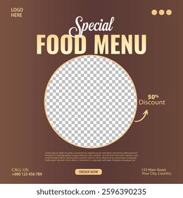 Special food menu social media post banner design template.
