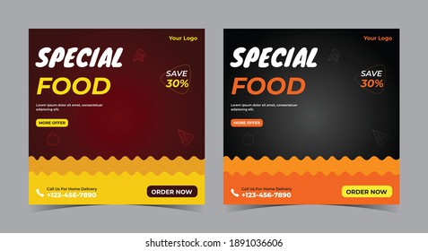 Special Food poster, food social media post and flyer