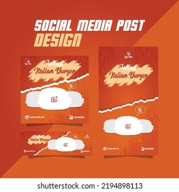 special food promotion poster or delicious burger menu banner ads and burger flyer design