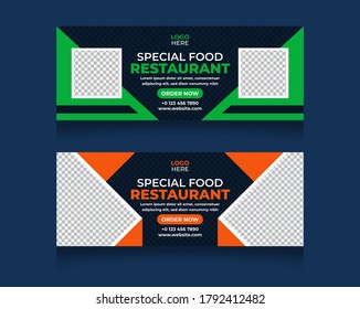 Special Food Restaurant Cover Photo Design Template. Creative Food Restaurant Banner Design.