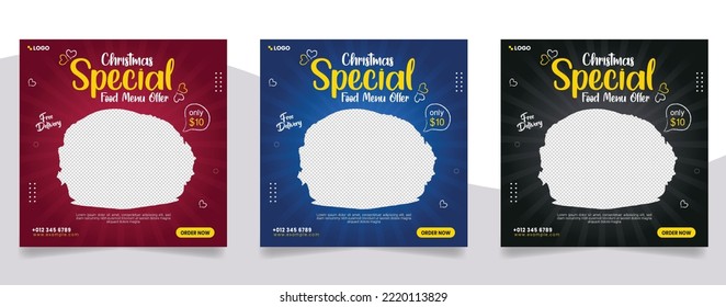 Special food social media post banner templates