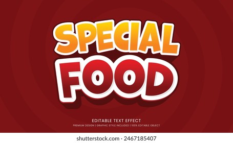 special food text effect editable template background