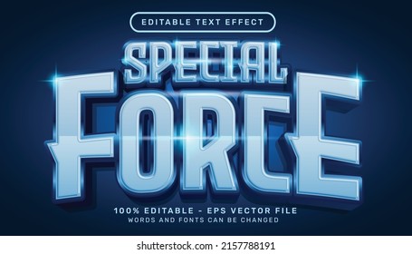 special force blue light color 3d text effect and editable text effect