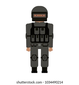 special forces character in a protective helmet