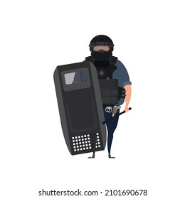 Carácter de fuerzas especiales. Ilustración del vector