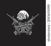 Special forces crossed assault rifles vector 