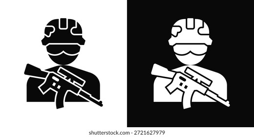 Estilo De Fundo Branco E Preto Do Ícone De Forças Especiais
