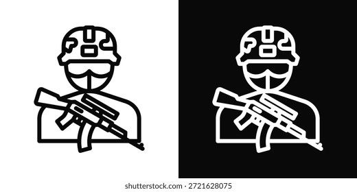 Estilo De Fundo Branco E Preto Do Ícone De Forças Especiais