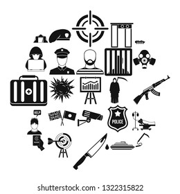 Special forces icons set. Simple set of 25 special forces icons for web isolated on white background