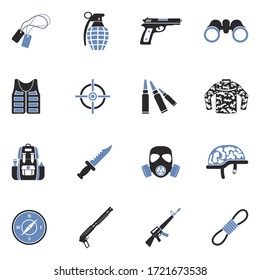 Special Forces Icons. Two Tone Flat Design. Vector Illustration.