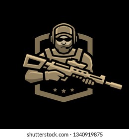 Special forces soldier. Logo, emblem.