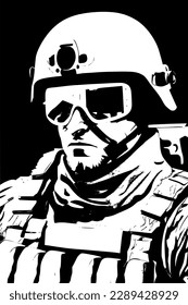 Special forces soldier vector image.