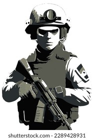 Special forces soldier vector image.