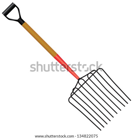 Special Forks - For transferring ensilage, mulch or stones. Vector illustration.