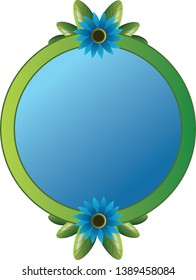 A special frame, with flowers, and within a light blue background