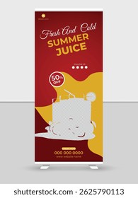 Menú especial de jugo de frutas enrollar cartel de Anuncio Plantilla 