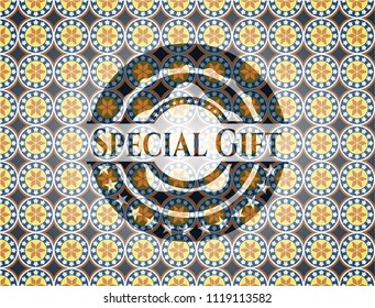 Special Gift arabesque badge. arabic decoration.
