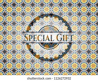 Special Gift arabic emblem background. Arabesque decoration.