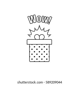 Special gift box, best present idea concept, creative perfect gift, surprise box package, reward icon, vector flat illustration