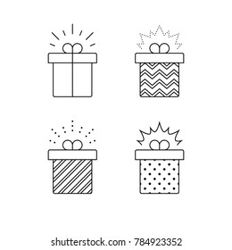 Special gift box, best present idea concept, creative perfect gift, surprise box package, reward icon, vector flat illustration