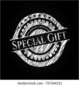 Special Gift chalk emblem written on a blackboard