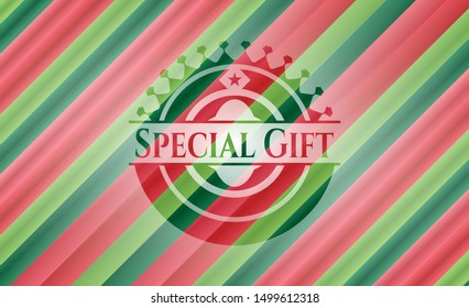 Special Gift christmas emblem. Vector Illustration. Detailed.